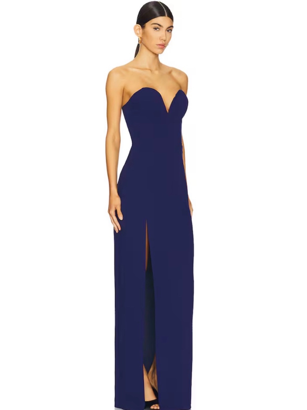 Amanda Uprichard Cherri Strapless Sweetheart Gown in Navy